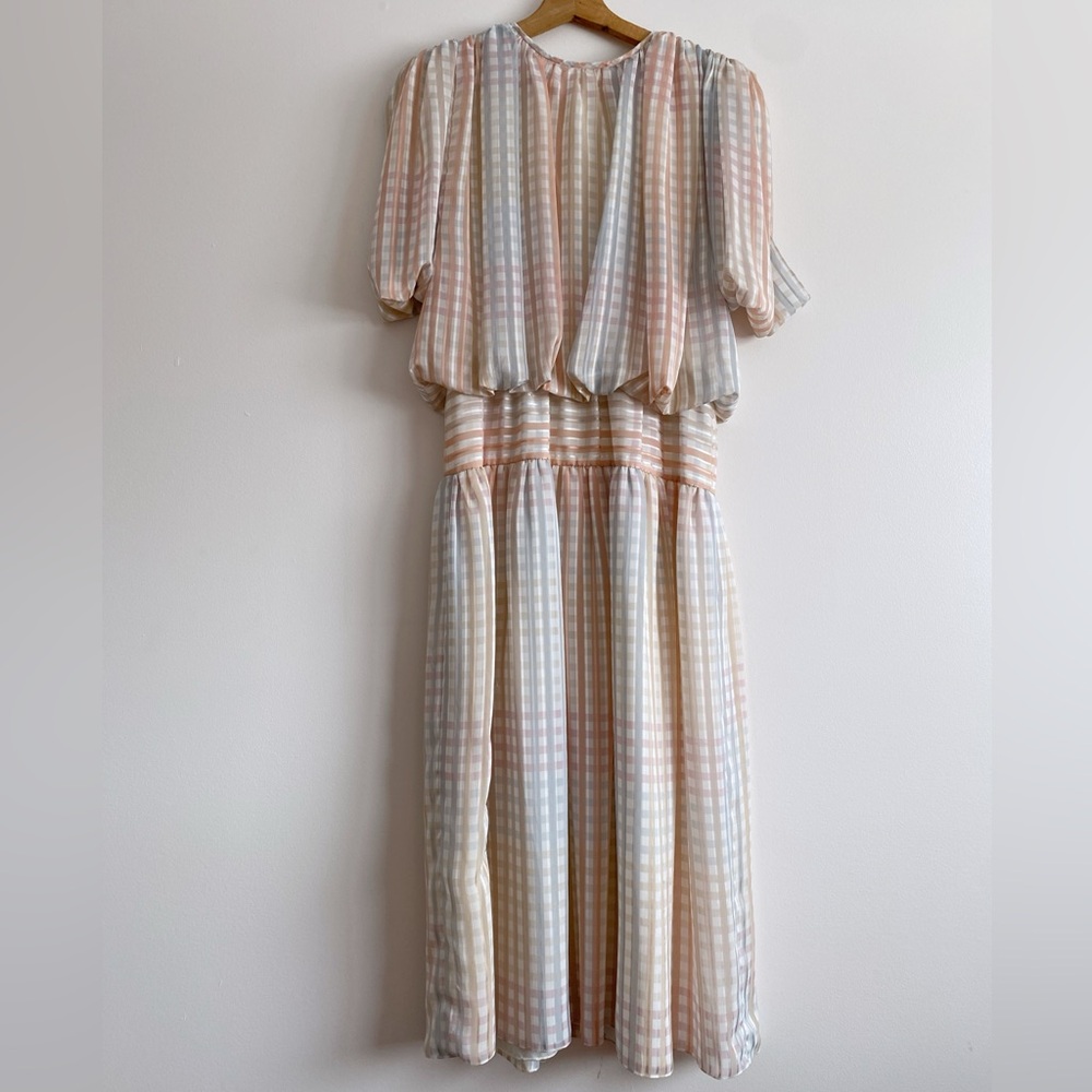 Vintage Pretty in Pink Multicolour Gingham Dress